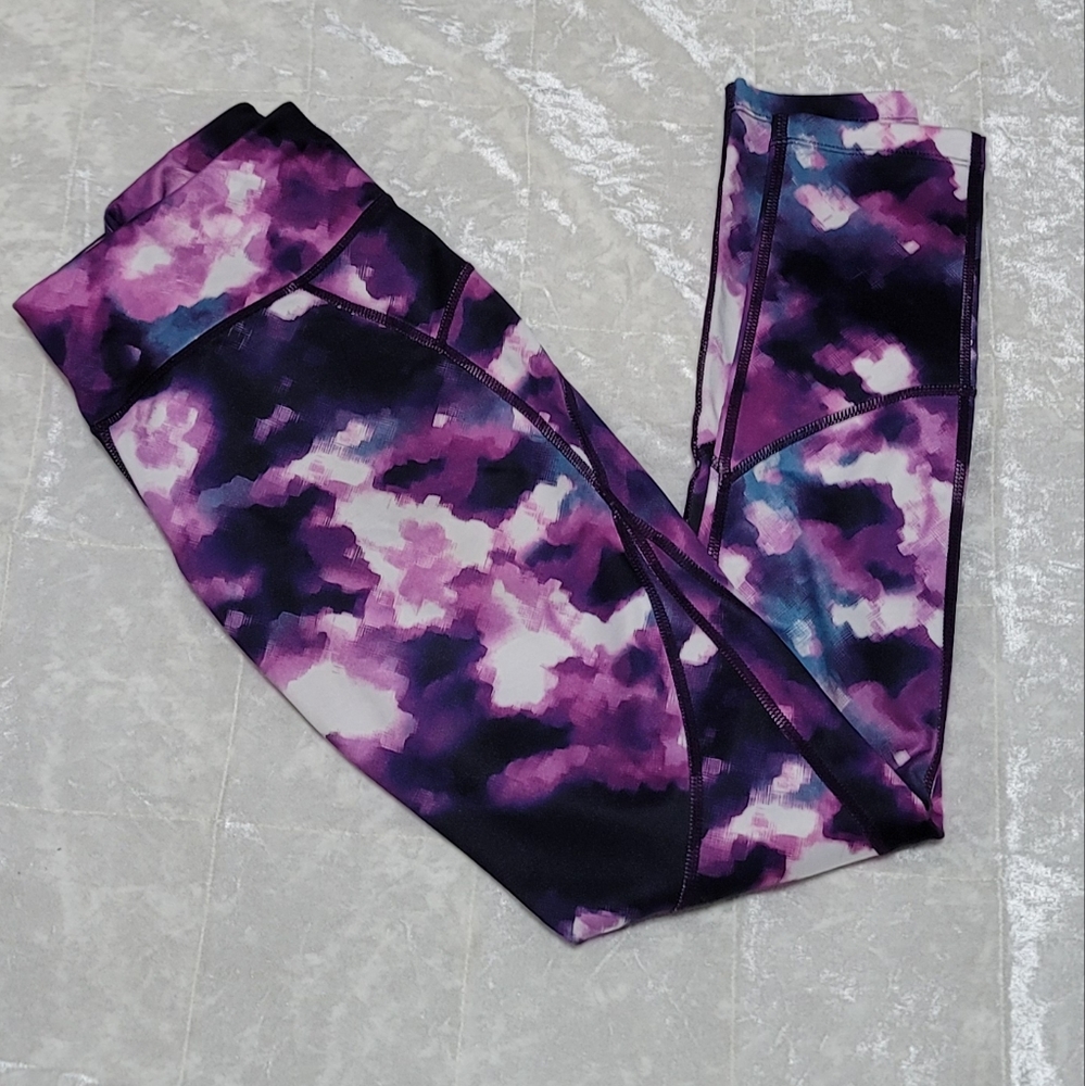 Apana Mid-Rise Pink Purple Tie Dye Leggings